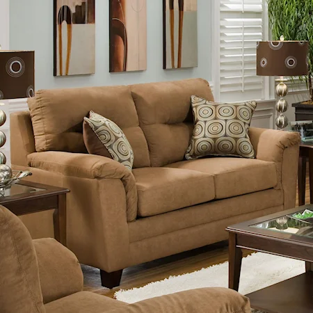 Contemporary Loveseat with Flared Arms